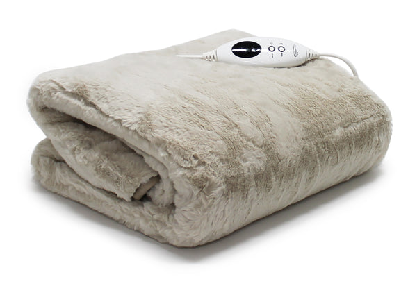 Faux Mink Heated Throw