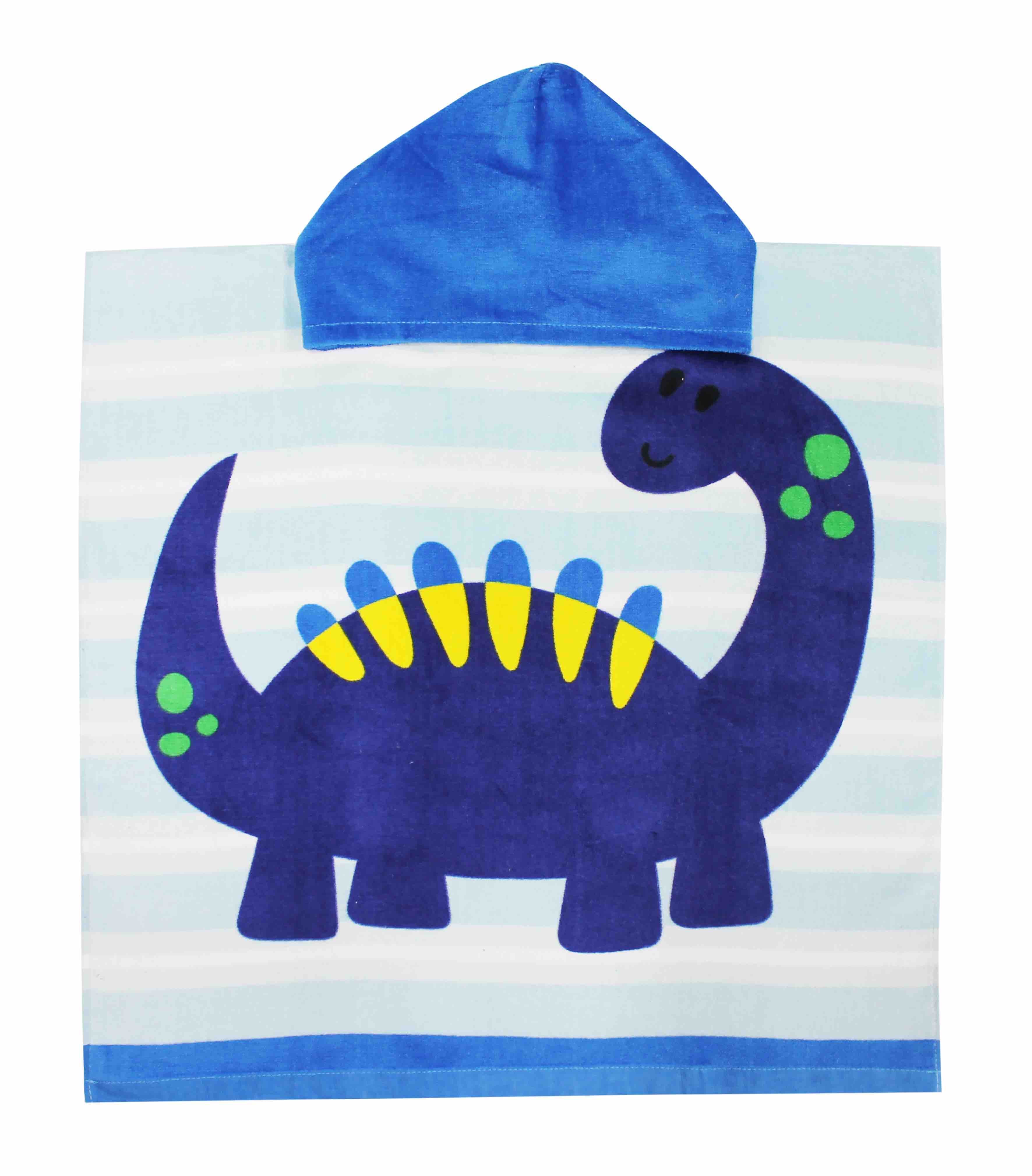 Kids Hooded Beach Towel Dino