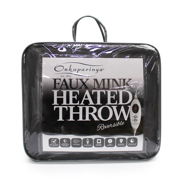 Faux Mink Heated Throw