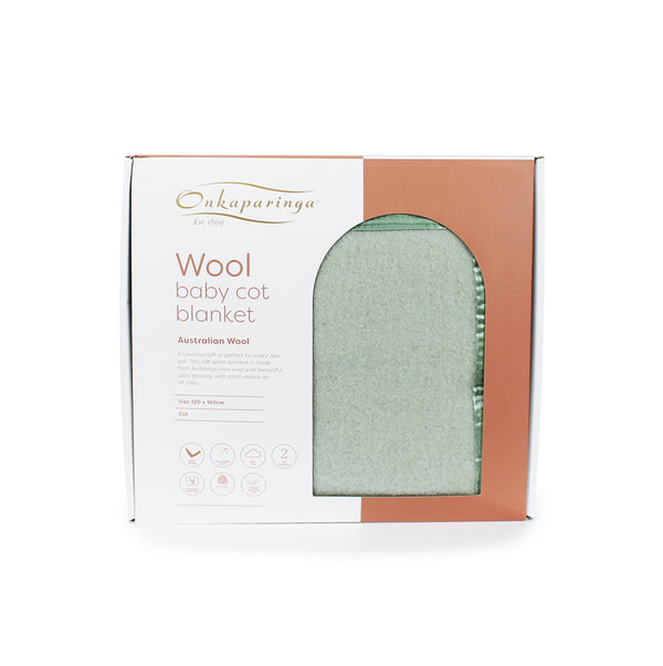 Australian Wool Baby Blanket Green