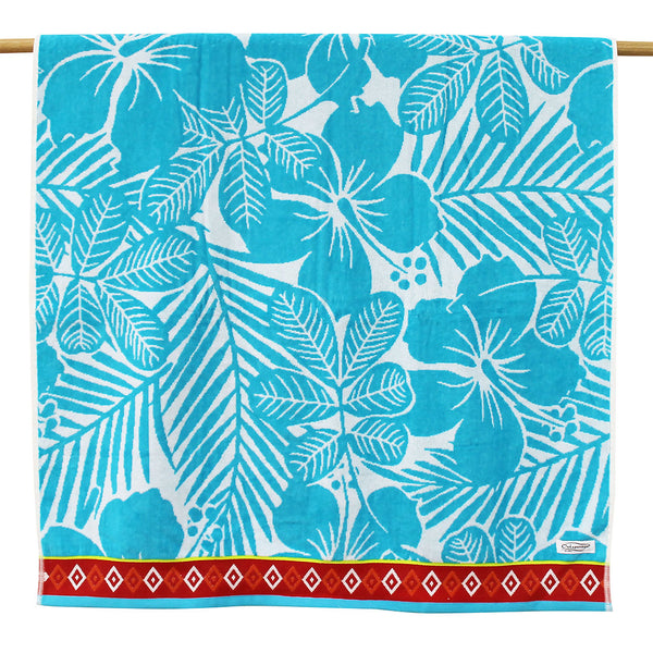 Cotton Velour Beach Towel - Tropical Garden