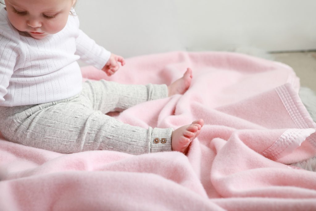Onkaparinga australian wool baby blanket pink