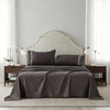Embroidered Egyptian Cotton Hotel Sheet Set- Chocolate