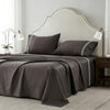 Embroidered Egyptian Cotton Hotel Sheet Set- Chocolate