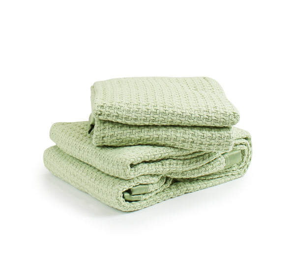 Moss Weave Blanket- Green