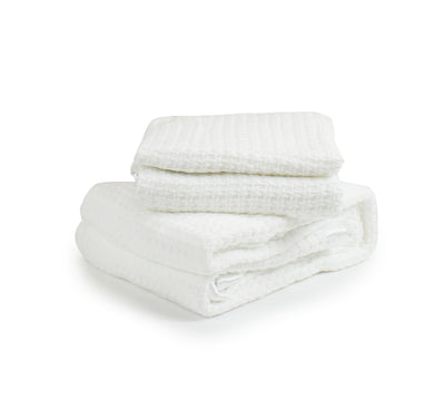 Moss Weave Blanket- White