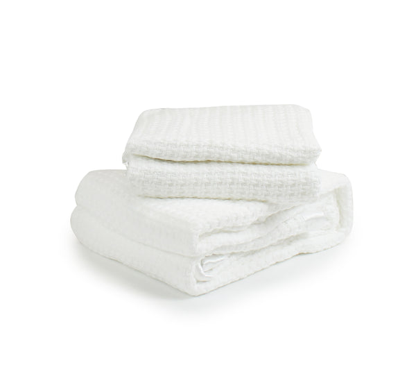Moss Weave Blanket- White