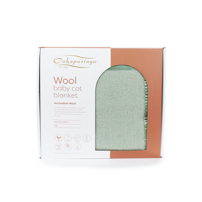 Australian Wool Baby Blanket Green