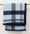 Australian Wool Check Blanket- Blue