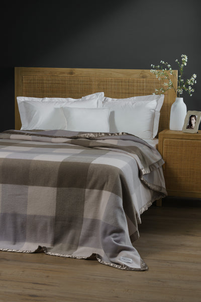 Australian Wool Check Blanket- Mosaic