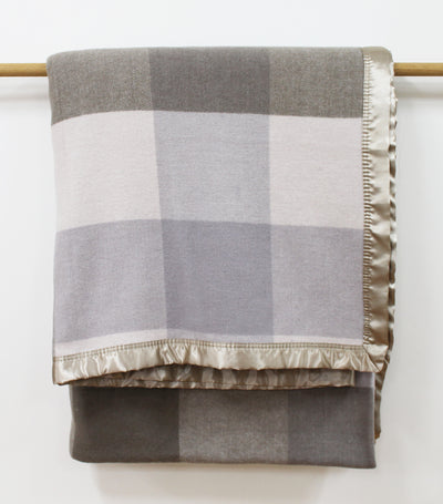 Australian Wool Check Blanket- Mosaic