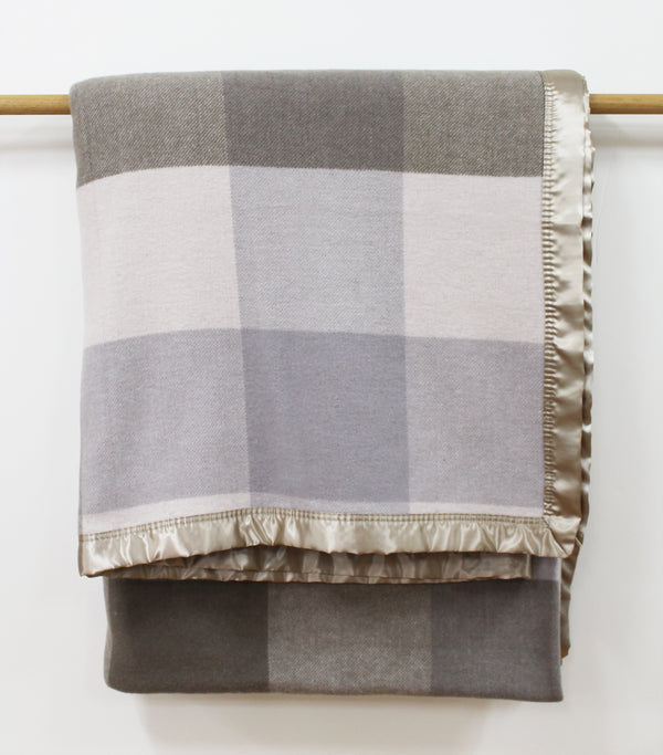 Australian Wool Check Blanket- Mosaic