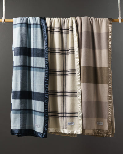 Australian Wool Check Blanket- Mosaic