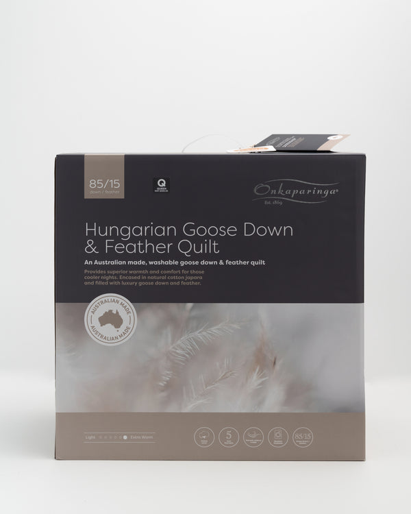 Australian Made 85/15 Hungarian Goose Down & Feather Quilt