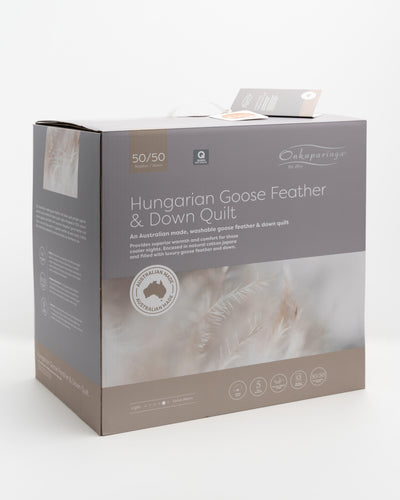 Australian Made 50/50 Hungarian Goose Down & Feather Quilt