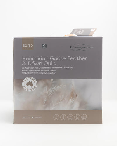 Australian Made 50/50 Hungarian Goose Down & Feather Quilt