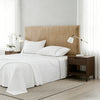 Embroidered Egyptian Cotton Hotel Sheet Set- White and Linen