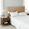 Embroidered Egyptian Cotton Hotel Sheet Set- White and Linen