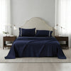 Embroidered Egyptian Cotton Hotel Sheet Set- Navy