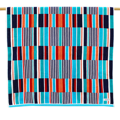 Cotton Velour Beach Towel - Celestia Stripe