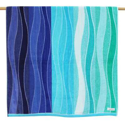 Cotton Velour Beach Towel- Wave