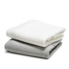 Bamboo Cotton Jersey Quilt Cover Set -for Cot size quilt white and silver grey folded.