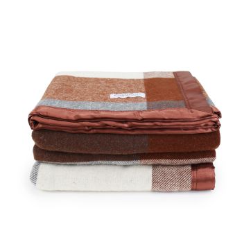 Australian Wool Check Blanket - QB/KB