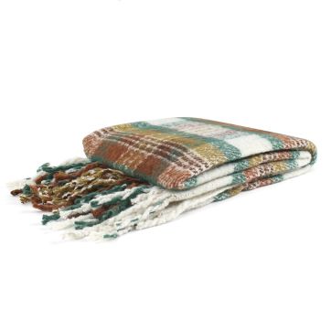 Bourke faux mohair check throw folded